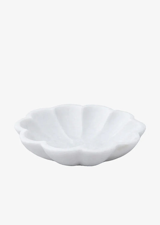 White Marble Scalloped Dish