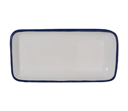 White and Blue Iron Tray