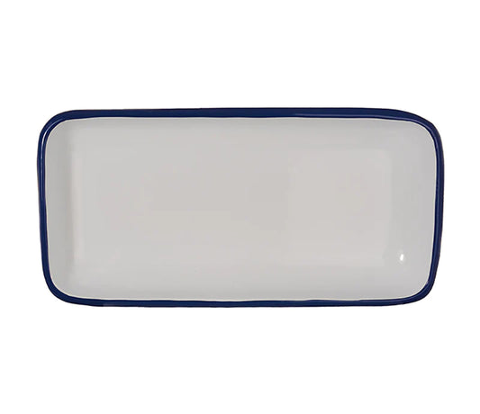 White and Blue Iron Tray