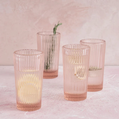 Pressed Pink Tall Glass