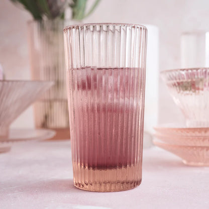 Pressed Pink Tall Glass