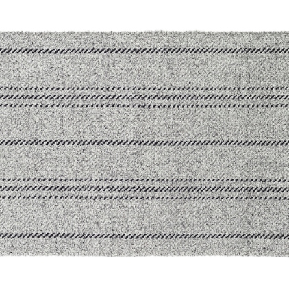 MELANGE STRIPE GREY/BLACK HAND WOVEN PET RUG