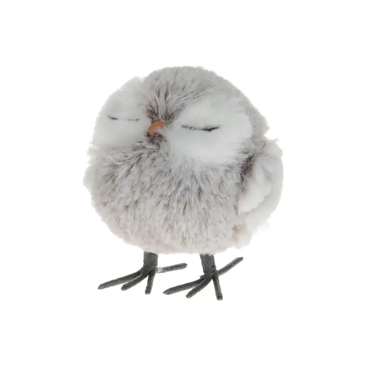 Brown & White Winter Owl 3.5"