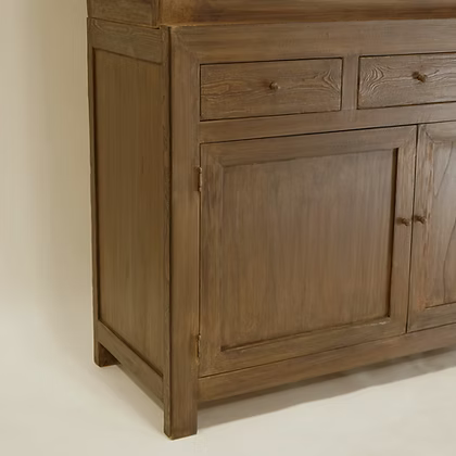 Daphne Reclaimed Wood Glass Cabinet - Aged Brown