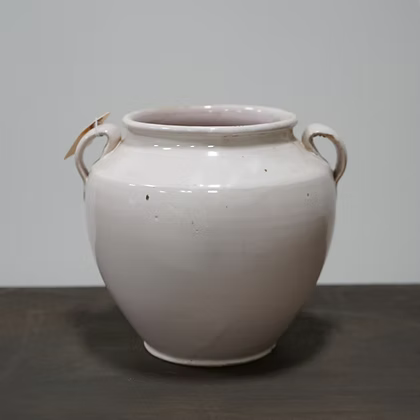Antique French Confit Pot - White