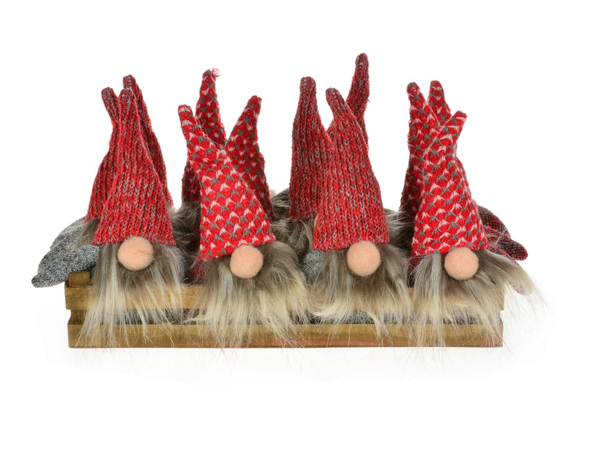 Red & Grey Gnome Ornament 5"