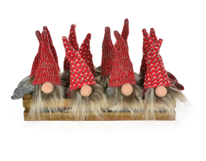 Red & Grey Gnome Ornament 5"