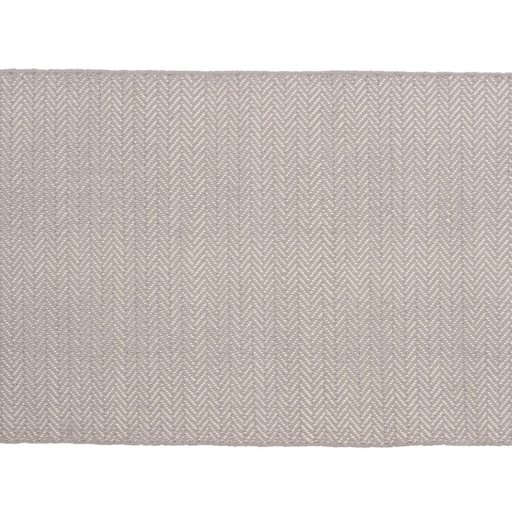 HERRINGBONE DOVE GREY HANDWOVEN COTYON RUG