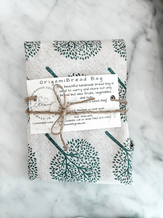 HANDMADE HAND TIE BREAD BAG - TREE