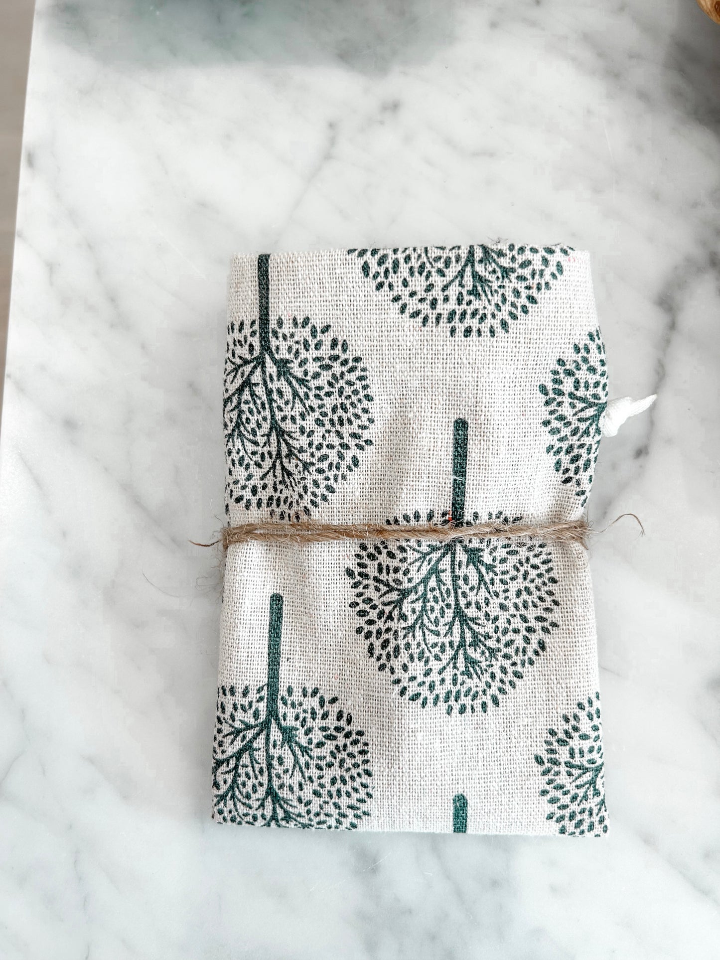 HANDMADE DRAWSTRING WINE SLEEVE - TREE