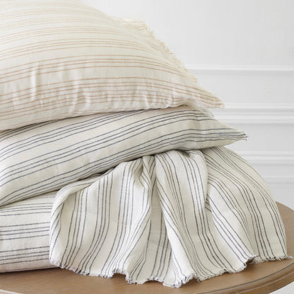 Lush Linen Stripe Charcoal Sham Euro