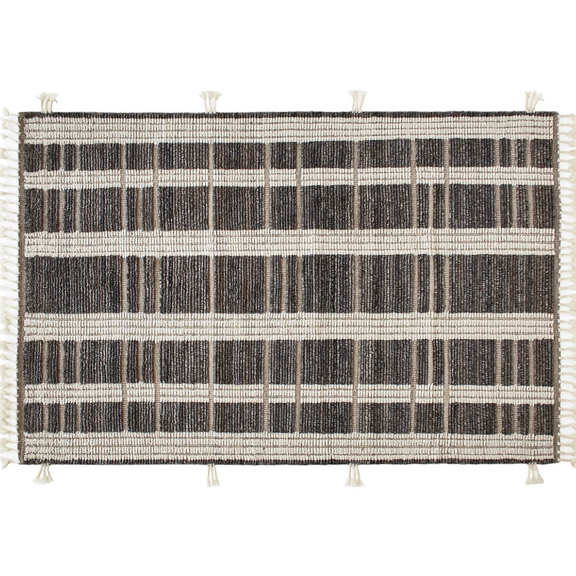 TORY GREY/IVORY HAND KNOTTED WOOL RUG