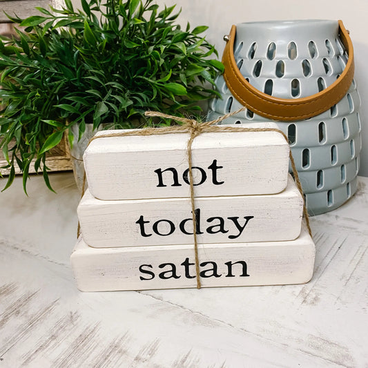 NOT TODAY SATAN STACKED BLOCK SET