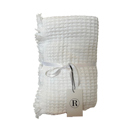 WHITE WAFFLE BODY TOWEL