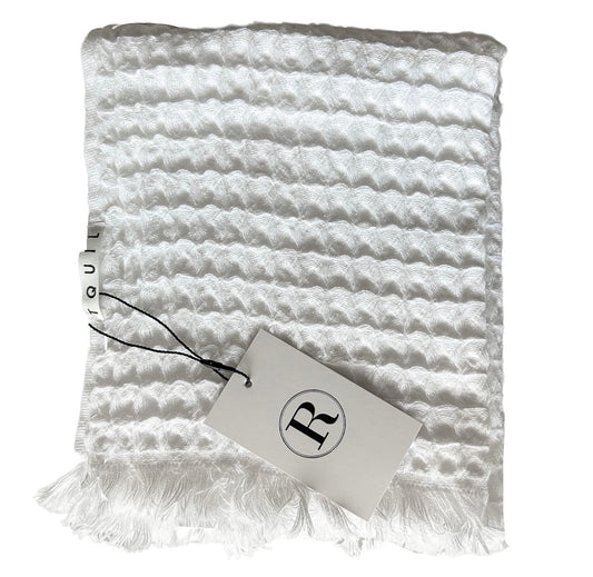 WHITE WAFFLE HAND TOWEL
