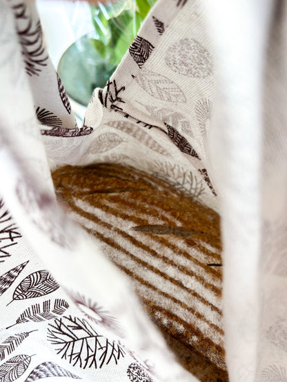HANDMADE HAND TIE BREAD BAG - LEAF