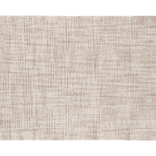 CROSSHATCH IVORY HAND TUFFED MICRO HOOKED WOOL RUG