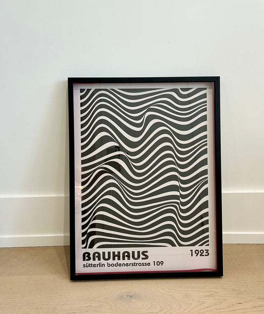 BAUHAUS BLACK WAVES EXHIBITION FRAMED PRINT