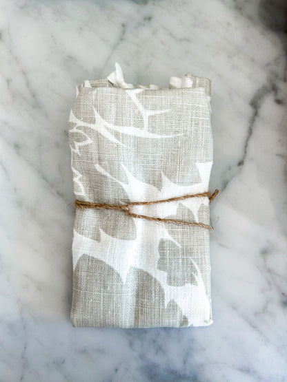HANDMADE DRAWSTRING WINE SLEEVE - FLAX