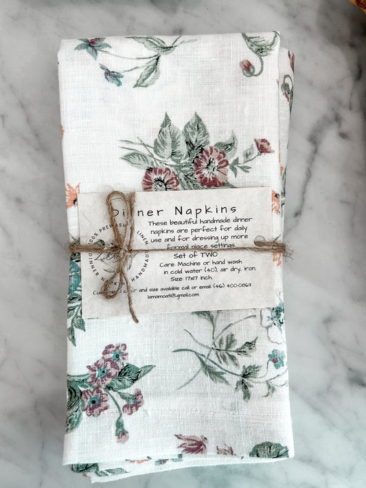 HANDMADE DINNER NAPKINS (SET OF 2) FLORAL